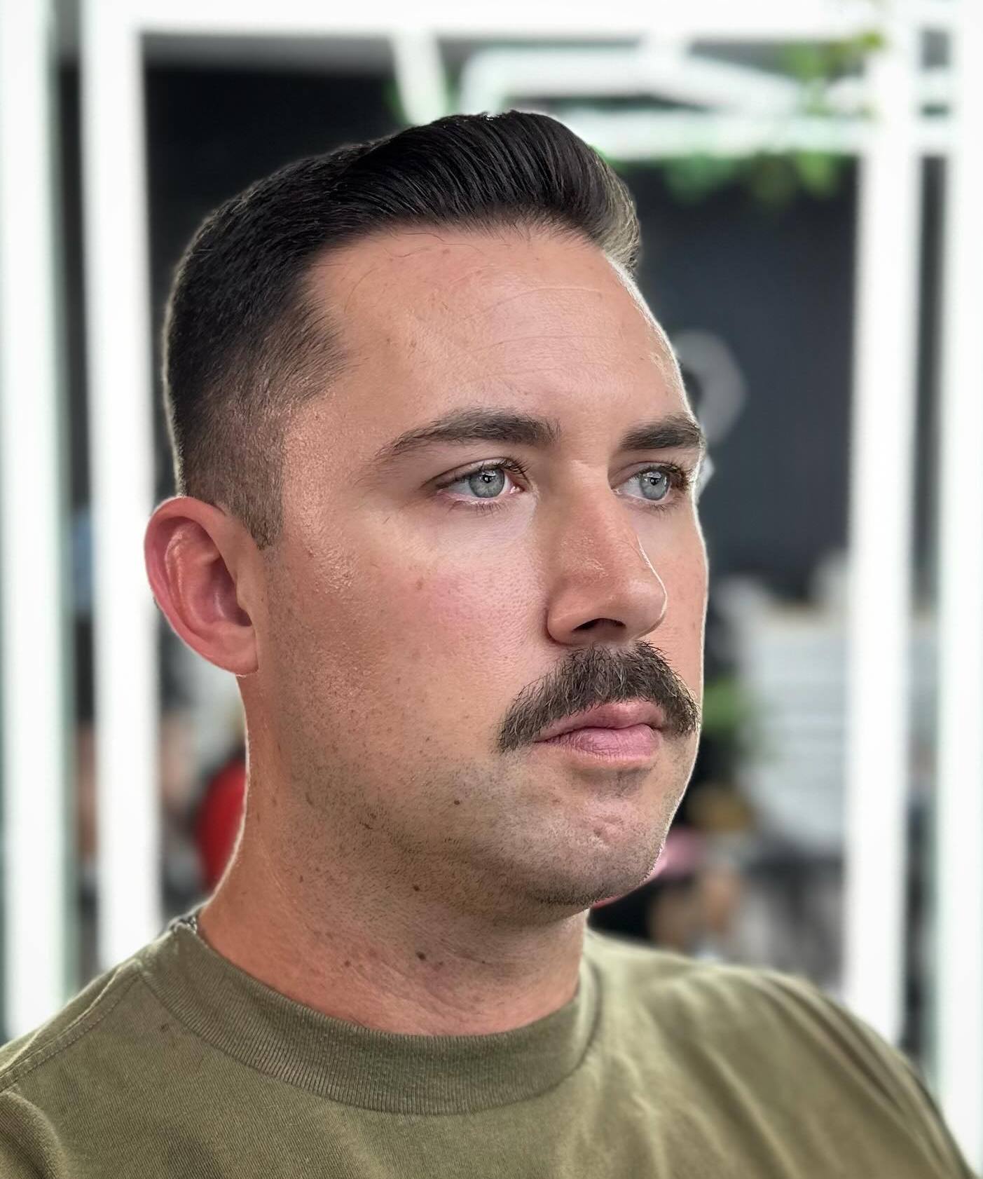 Simple Neat Fade and a Moustache